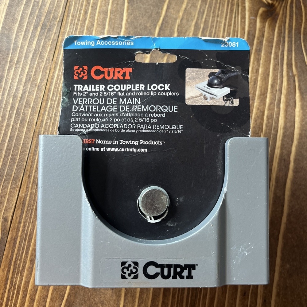 NEW Curt 23081 Powder-coated Trailer Tongue Lock for 2" & 2-5/16" Coupler